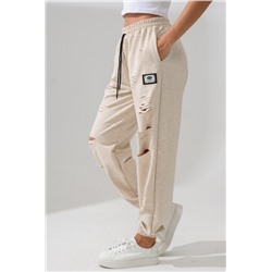 7483 брюки женские (Молочный меланж)