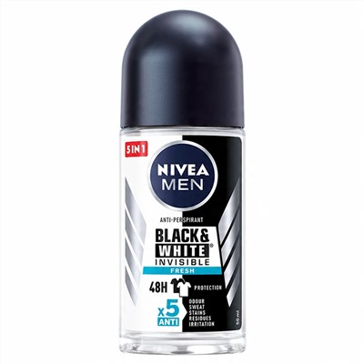 Дезодорант Шариковый NIVEA MEN Антиперспирант Невидимый на черном и белом Extra/ Fresh 50 мл (85392/85970)