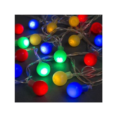 Гирлянда «Нить» 5 м с насадками «Шарики цветные», IP20, прозрачная нить, 30 LED, свечение мульти, 8 режимов, 220 В