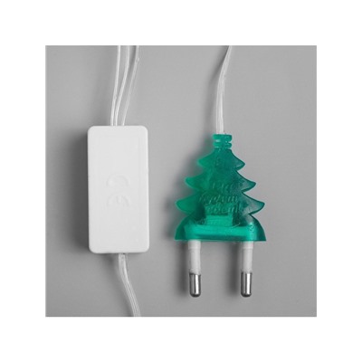 Гирлянда «Нить» 2 м с насадками «Снежинка матовая», IP20, прозрачная нить, 36 LED, свечение белое, 220 В