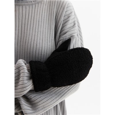 Варежки меховые женские MINAKU 25 см чёрные