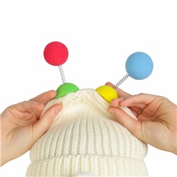 Карнавальная шапка «Глазастик» с рожками р-р 56-58, белая