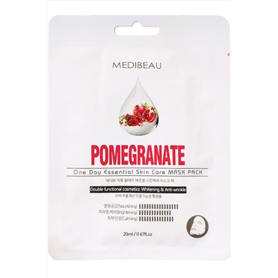 MEDIBEAU Маска тканевая для лица с экстрактом граната / One Day Essential Skin Care Mask Pack Pomegrate, 20 мл KRISTALLER, 1118743