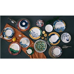 Тарелка обеденная Доляна «Малахитовая шкатулка», d=25 см, фарфор, зелёная