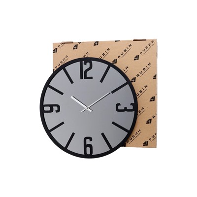 Часы настенные, интерьерные, бесшумные, плавный ход, d=40 см, металл, зеркало