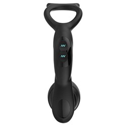 Черная анальная пробка NEXUS SIMUL8 Plug Edition с фиксацией на теле кольцами