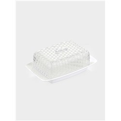 Маслёнка Альтернатива «Мозаика», 18.5×12×7.2 см, пластик, белая