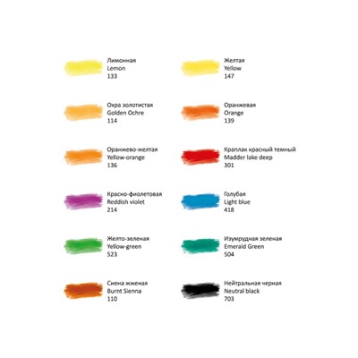 Набор красок акварельных художественных 12цв "Студия" 215002 полусухая Гамма