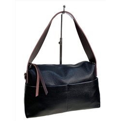 Женская сумка из натуральной кожи, цвет  черный