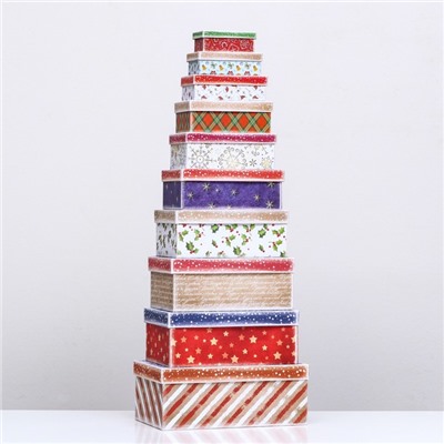 Набор подарочных коробок 10 в 1 «Сказочного Нового года», 30×19×11.5 - 12×6.5×4 см