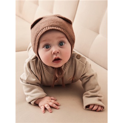 Шапка вязаная детская «Крошка Я», размер 48-50, кофейная