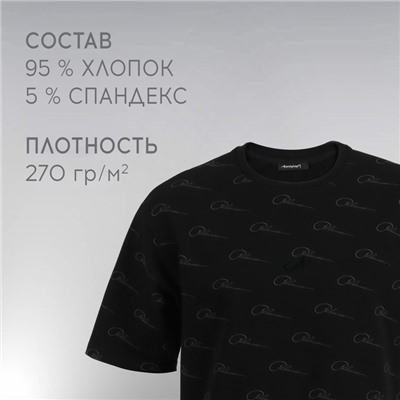 Футболка РОСКОСМОС х ONLYTOP, р. XL, чёрная