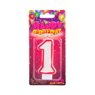 Свеча для торта цифра "3" 12шт