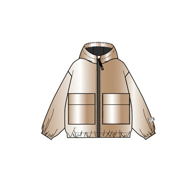 Куртка текстильная с полиуретановым покрытием для девочек (ветровка)