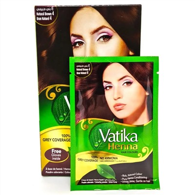 Dabur Vatika Naturals Henna Hair Colours - Brown / Краска для Волос на Основе Натуральной Хны (Коричневый) 60 г