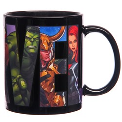 УЦЕНКА Кружка-хамелеон, черная, 330 мл «Супер-герои», Мстители