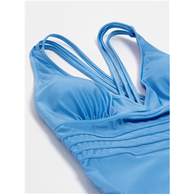 Купальник женский слитный с открытой спиной MINAKU цвет голубой, размер 46