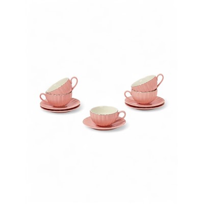 УЦЕНКА Чайный сервиз «Вивьен» 5 чашек 200 мл, 5 блюдец d=15 см, розовый