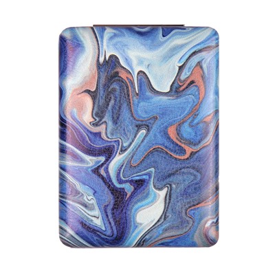 Зеркало карманное 6х8,5 см / GT354 /уп 50/300/ кожзам, стразы микс