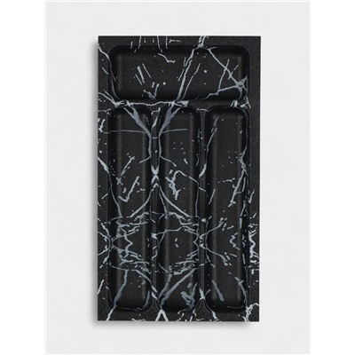 Лоток для столовых приборов в ящик BARONESS «Пегас», 36×20×5 см, 4 отделения, пластик, чёрный