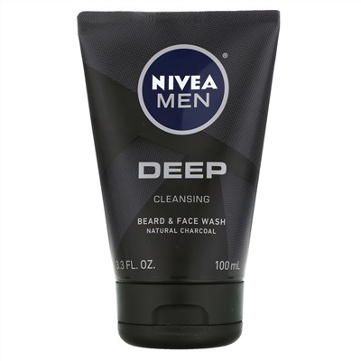 Nivea, Men, Deep Cleansing Beard & Face Wash, 3.3 fl oz (100 ml)