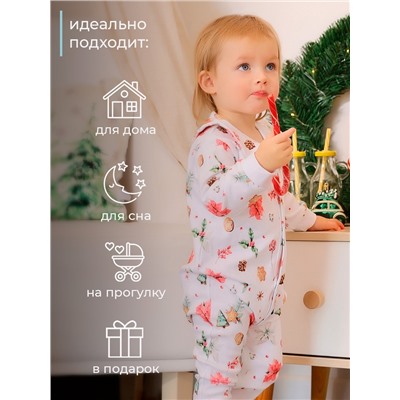 Комбинезон детский детский MINAKU Winter, рост 56-62 см, белый