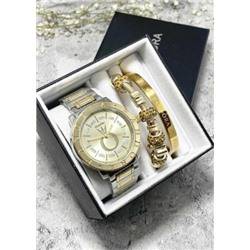 Подарочный набор для женщин часы, 2 браслета + коробка #22852959