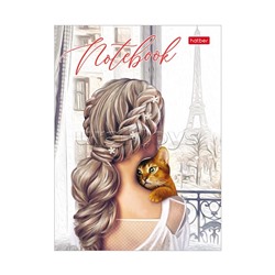 Записная книжка 80л А6 клетка "Окно в Париж" тв. переплет глянц. ламин.