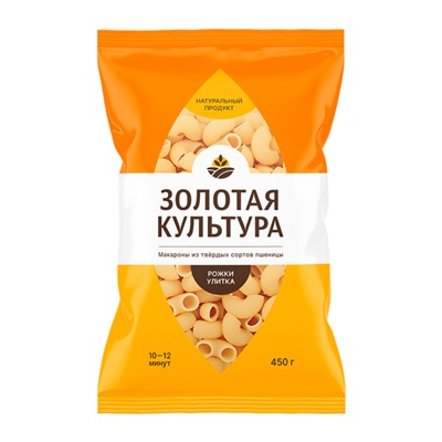 Макароны Рожки улитка "Золотая культура" (гр А) в/с 450 г
