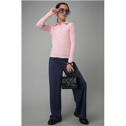 Блузка-поло в рубчик для девочки Happyfox