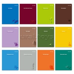 Комплект тетрадей 48л. клетка/линия "Капсула знаний" 12 шт. на скобе 60 г/кв.м , белизна 90 % софт-т