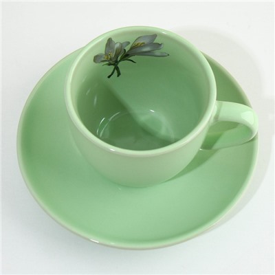 Чайная пара из керамики Lemon flowers, 250 мл, Dolce Ceramo