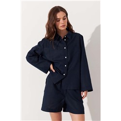 Рубашка короткая  S021_NAVI/Темно-синий