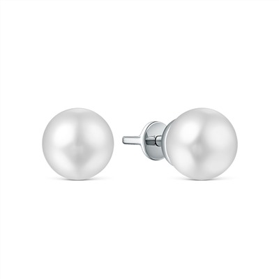 Серьги-пусеты из серебра с жемчугом родированные z2-9929