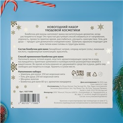Новогодний подарочный набор косметики «Зимняя сказка», с ароматом мяты и корицы. Золотая серия