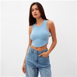 Топ в рубчик женский MIST, onesize, голубой