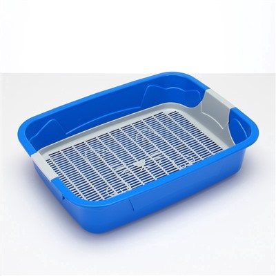 Туалет с сеткой, 44×33×11.5 см, синий, серый