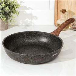 Сковорода KUKMARA Granit Ultra original, d=28 см, пластиковая ручка, антипригарное покрытие, алюминий, чёрная