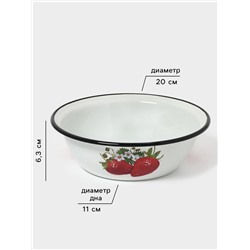 Миска эмалированная, 1 л, белая