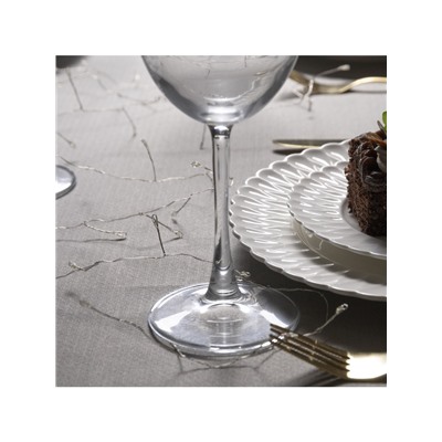 Гирлянда «Мишура» 2 м роса, IP20, серебристая нить, 50 LED, батарейки CR2032×2 (в комплекте), свечение белое