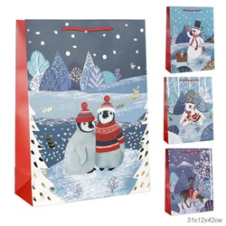 Пакет подарочный 31х42х12см / 5386ХL /уп 12/300/Новый год