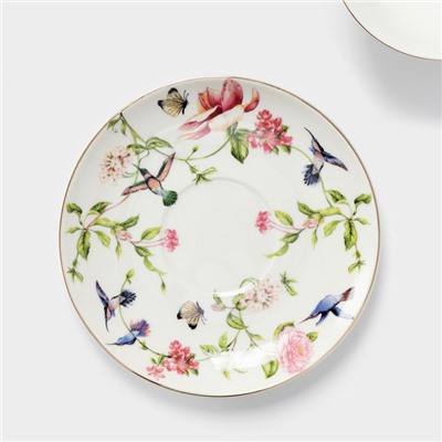 Чайная пара Wingflora, 200 мл, 15×6 см, керамика, белая
