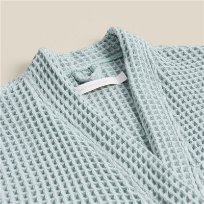 Халат вафельный мужской SL HOME: Boho «Аззура», размер M, хлопок 100%, бирюзовый