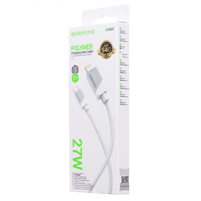 Кабель Type-C - Apple lightning Borofone BX107 PD 27W 100см 3A  (white)