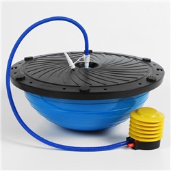 УЦЕНКА Полусфера BOSU гимнастическая ONLYTOP, с насосом, 46×20 см, синяя