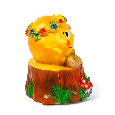 Садовая фигура "Колобок с венком" 45х35х35см