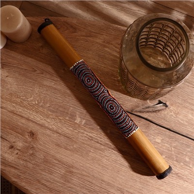 Сувенирный музыкальный инструмент «Посох дождя с голубыми узорами» 50×5×5 см МИКС