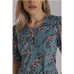 Блузка женская  7021/18/Бирюзовый, розовый