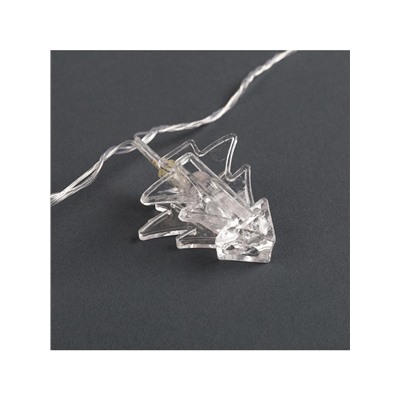 Гирлянда «Нить» 4.5 м с насадками «Прищепки-ёлочки», IP20, прозрачная нить, 20 LED, свечение белое, 220 В