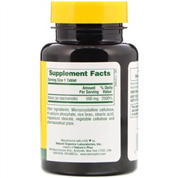 Nature's Plus, Ниацинамид, 500 мг, 90 таблеток